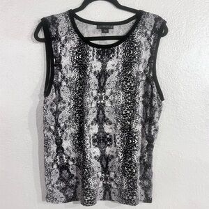 Covington Black & White Snake-Print Sleeveless Tank